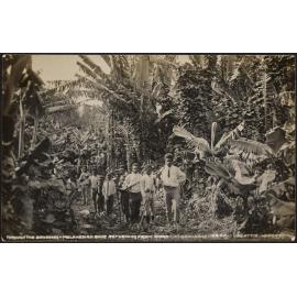 Through the bananas, Melanesian boys returning from work, St Barnabas, Solomons