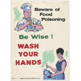 "Beware of Food Poisoning Be Wise! Wash Your Hands"