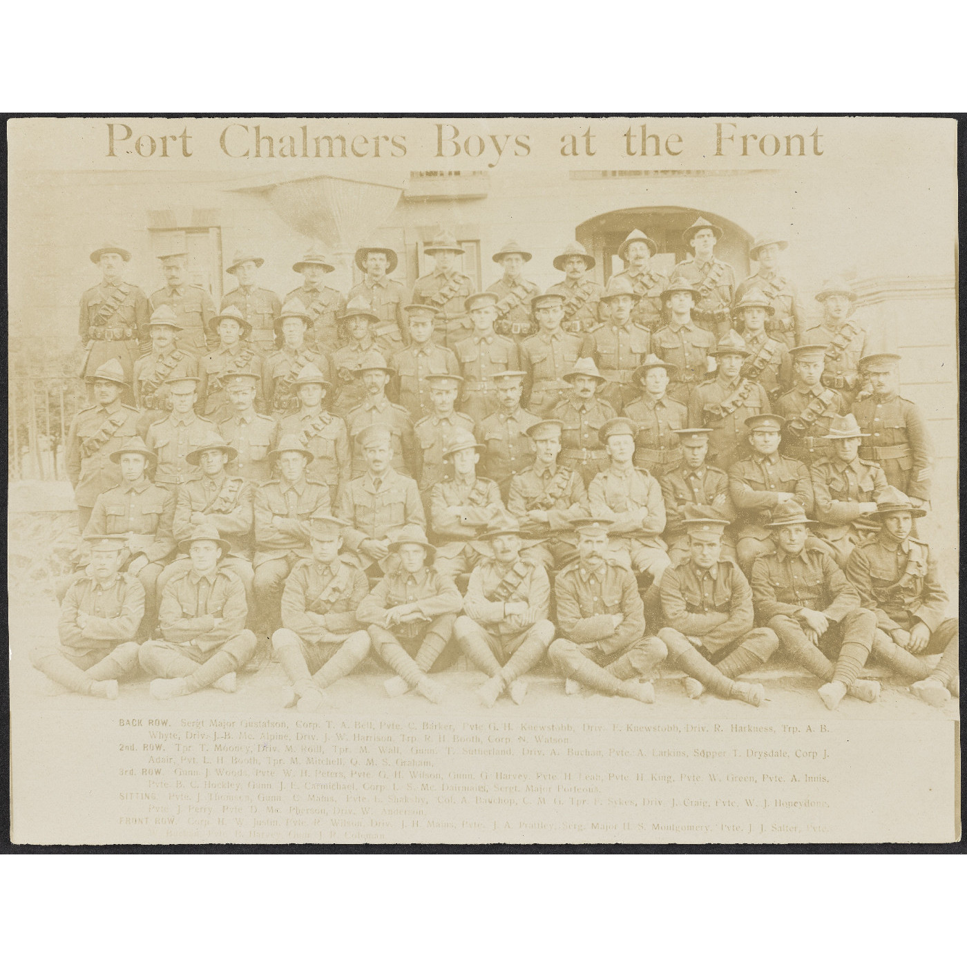 Port Chalmers Boys at the Front