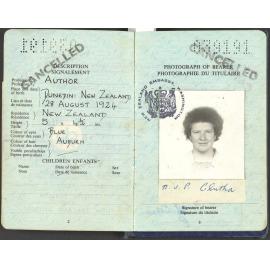 Pages from Janet Frame's passport