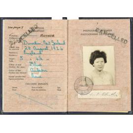 Pages from Janet Frame's passport