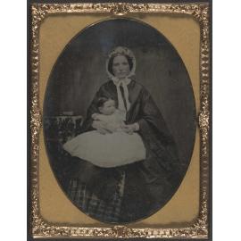 Unidentified woman and child
