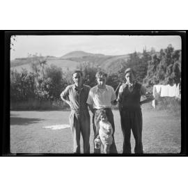 James K. Baxter, Basil Dowling, Charles Brasch and Hilary Baxter 