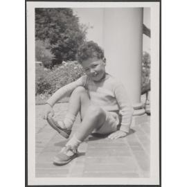 Iain McCaig sitting on a step