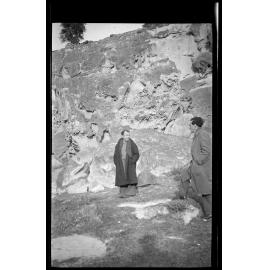 Rodney Kennedy and Charles Brasch on the beach at Sumner