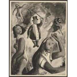 Man and four women by John Crockett