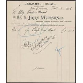 John Watson billhead