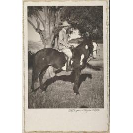 Unidentified man on a horse