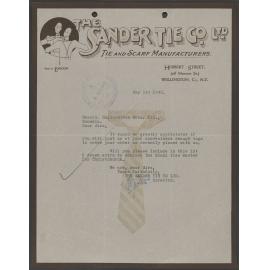 The Sander Tie Co. letterhead