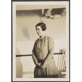 Unidentified woman with short cropped hair