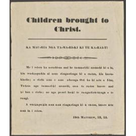 "Children brought to Christ."