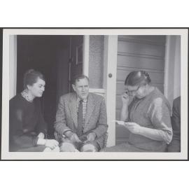 [? Garland], Patrick White, and Peggy Garland