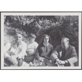 Members of the Garland family with Patrick White