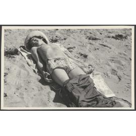Young man sunbathing