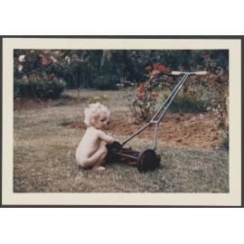 Young Charles Bennett in the garden