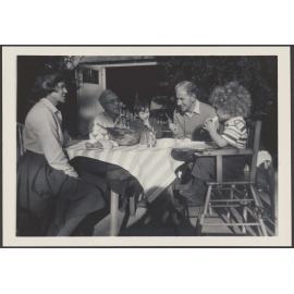 Bennett family eating outside