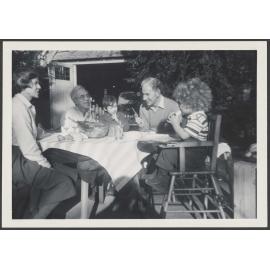 Bennett family eating outside