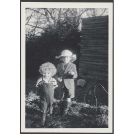Edmund and Charles Bennett in the garden