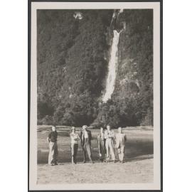 'Helena Falls, note the trousers in the foreground'