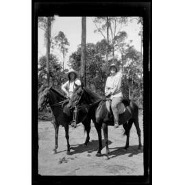 [Elespie Forsyth and Bettina Collier] on horses