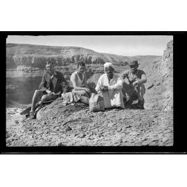 Tommy Fairman, Ralph Lavers and Stephen Sherman with unidentified guide, Egypt