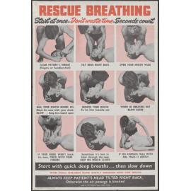 "Rescue Breathing Start at once.. Don't waste time.. Seconds count"