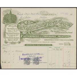 Christchurch Press Company billhead