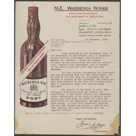 Waerenga Wines letterhead