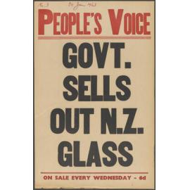 "Govt. Sells Out N.Z. Glass"