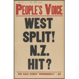 "West Split! N.Z. Hit?"