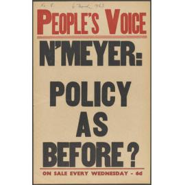 "N'meyer: Policy As Before?"