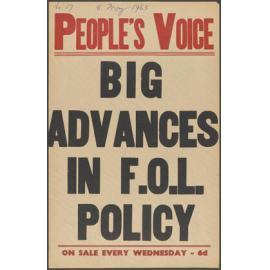 "Big Advances In F.O.L. Policy"