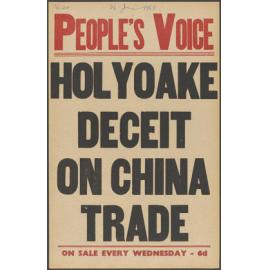 "Holyoake Deceit On China Trade"
