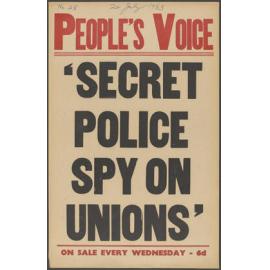 " 'Secret Police Spy On Unions' "