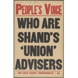 "Who Are Shand's 'Union' Advisers"