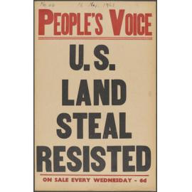 "U.S. Land Steal Resisted"