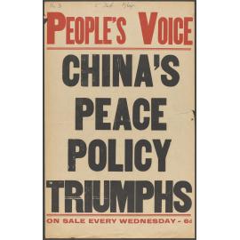 "China's Peace Policy Triumphs"