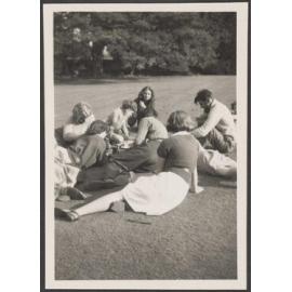 Group of people on a lawn
