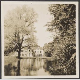 Building viewed across pond [Abbey School]