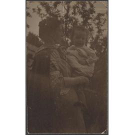 Unidentified woman and child