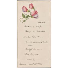 Menu with inscription