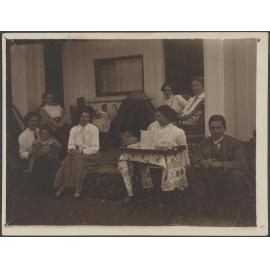 'Grandmother, W.F. with Lesley, mother, ?Mary Thomson, Elespie Todd with C.B., Kate, Emily, Bruce Todd'