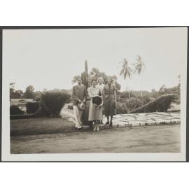 'Jan 1938, ?Jamaica, me, Lel, Miss Tebbitt, Nancy Bainford'