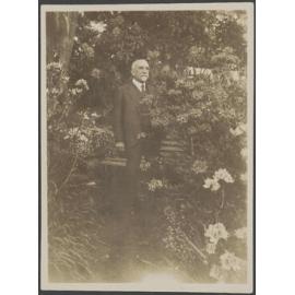 'W. Fels among the azaleas, Manono'