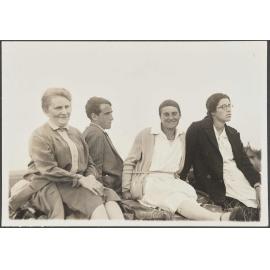 Charles and Lesley Brasch with two unidentified women on the Elbe Dyke