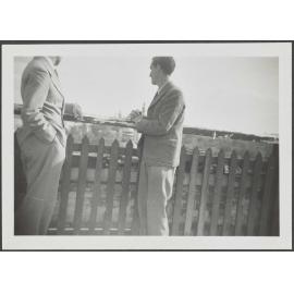 Charles Brasch with unidentified man