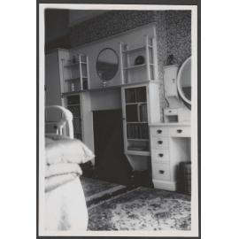 Interior fireplace and cabinetry at Manono