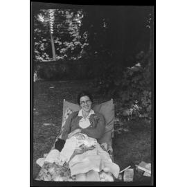 Lesley Brasch in a garden