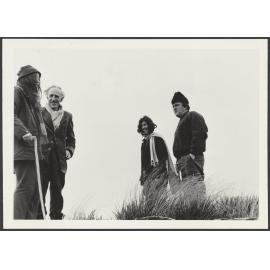 Charlotte, Charles Brasch, Gwyn Somerville and Ted Middleton, Mt Misery, 11 July 1970