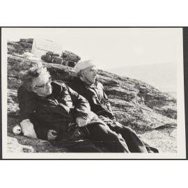 Charles and another man resting on Mt Misery